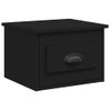 Mesita De Noche | Mesa Auxiliar | Mesilla De Pared Negro 41,5x36x28 Cm Cfw26228