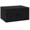 Mesita De Noche | Mesa Auxiliar | Mesilla De Pared Negro 50x36x25 Cm Cfw43292