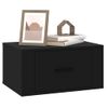 Mesita De Noche | Mesa Auxiliar | Mesilla De Pared Negro 50x36x25 Cm Cfw43292