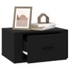 Mesita De Noche | Mesa Auxiliar | Mesilla De Pared Negro 50x36x25 Cm Cfw43292