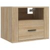 Mesita De Noche | Mesa Auxiliar | Mesilla De Pared Roble Sonoma 50x36x40 Cm Cfw58028