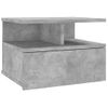 Pack 2 Uds Mesita De Noche | Mesa Auxiliar | Mesilla Flotante Madera Gris Hormigón 40x31x27 Cm Cfw49905