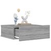 Pack 2 Uds Mesita De Noche | Mesa Auxiliar | Mesilla Flotante Madera Gris Sonoma 40x30x15 Cm Cfw29315