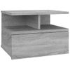 Pack 2 Uds Mesita De Noche | Mesa Auxiliar | Mesilla Flotante Madera Gris Sonoma 40x31x27 Cm Cfw57258