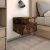 Pack 2 Uds Mesita De Noche | Mesa Auxiliar | Mesilla Flotante Madera Roble Ahumado 40x31x27 Cm Cfw23154