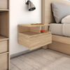 Pack 2 Uds Mesita De Noche | Mesa Auxiliar | Mesilla Flotante Madera Roble Sonoma 40x31x27 Cm Cfw64962