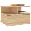 Pack 2 Uds Mesita De Noche | Mesa Auxiliar | Mesilla Flotante Madera Roble Sonoma 40x31x27 Cm Cfw64962