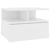 Mesita De Noche | Mesa Auxiliar | Mesilla Flotante Madera Contrachapada Blanco 40x31x27cm Cfw77490