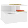 Mesita De Noche | Mesa Auxiliar | Mesilla Flotante Madera Contrachapada Blanco 40x31x27cm Cfw77490