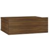 Mesita De Noche | Mesa Auxiliar | Mesilla Flotante Madera Roble Marrón 40x30x15 Cm Cfw64707