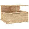 Mesita De Noche | Mesa Auxiliar | Mesilla Flotante Madera Roble Sonoma 40x31x27 Cm Cfw94952