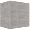 Mesita De Noche | Mesa Auxiliar | Mesilla Madera Contrachapada Gris Hormigón 40x30x40 Cm Cfw22303