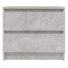 Mesita De Noche | Mesa Auxiliar | Mesilla Madera Contrachapada Gris Hormigón 50x39x43,5cm Cfw61908