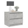 Mesita De Noche | Mesa Auxiliar | Mesilla Madera Contrachapada Gris Hormigón 50x39x43,5cm Cfw61908