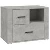 Mesita De Noche | Mesa Auxiliar | Mesilla Madera Contrachapada Gris Hormigón 60x36x45 Cm Cfw59650