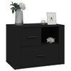 Mesita De Noche | Mesa Auxiliar | Mesilla Madera Contrachapada Negro 60x36x45 Cm Cfw26406