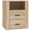 Mesita De Noche | Mesa Auxiliar | Mesilla Madera Contrachapada Roble Sonoma 50x36x60 Cm Cfw91452