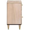 Mesita De Noche | Mesa Auxiliar | Mesilla Madera Maciza De Mango 50x33x60 Cm Cfw62558