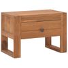 Mesita De Noche | Mesa Auxiliar | Mesilla Madera Maciza De Teca 50x30x35 Cm Cfw36806