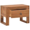 Mesita De Noche | Mesa Auxiliar | Mesilla Madera Maciza De Teca 50x30x35 Cm Cfw36806