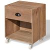 Pack 2 Uds Mesita De Noche | Mesa Auxiliar | Mesilla Marrón Madera Maciza Cfw31316