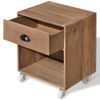 Pack 2 Uds Mesita De Noche | Mesa Auxiliar | Mesilla Marrón Madera Maciza Cfw31316