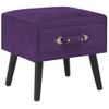 Mesita De Noche | Mesa Auxiliar | Mesilla Morado Oscuro 40x35x40 Cm Terciopelo Cfw41733