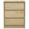 Mesita De Noche | Mesa Auxiliar | Mesilla Sauda Madera De Pino Maciza Roble 44x35x56 Cm Cfw30714