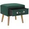 Mesita De Noche | Mesa Auxiliar | Mesilla Verde 40x35x40 Cm Terciopelo Cfw30402