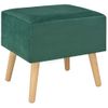 Mesita De Noche | Mesa Auxiliar | Mesilla Verde 40x35x40 Cm Terciopelo Cfw30402