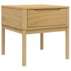 Mesita De Noche | Mesa Auxiliar | Mesilla Floro Madera Maciza De Pino Marrón Cera 55x55x54 Cm Cfw41480