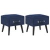 Pack 2 Uds Mesitas De Noche | Mesa Auxiliar | Mesilla 40x35x40 Cm Terciopelo Azul Cfw81406