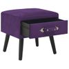 Pack 2 Uds Mesitas De Noche | Mesa Auxiliar | Mesilla 40x35x40cm Terciopelo Morado Oscuro Cfw11244