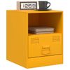 Pack 2 Uds Mesitas De Noche | Mesa Auxiliar | Mesilla Acero Amarillo Mostaza 34,5x39x44 Cm Cfw37703