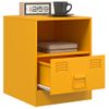 Pack 2 Uds Mesitas De Noche | Mesa Auxiliar | Mesilla Acero Amarillo Mostaza 34,5x39x44 Cm Cfw37703