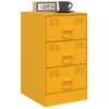 Pack 2 Uds Mesitas De Noche | Mesa Auxiliar | Mesilla Acero Amarillo Mostaza 34,5x39x62 Cm Cfw99516