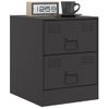 Pack 2 Uds Mesitas De Noche | Mesa Auxiliar | Mesilla Acero Negro 34,5x39x44 Cm Cfw39452