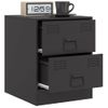 Pack 2 Uds Mesitas De Noche | Mesa Auxiliar | Mesilla Acero Negro 34,5x39x44 Cm Cfw39452