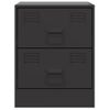 Pack 2 Uds Mesitas De Noche | Mesa Auxiliar | Mesilla Acero Negro 34,5x39x44 Cm Cfw39452