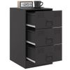 Pack 2 Uds Mesitas De Noche | Mesa Auxiliar | Mesilla Acero Negro 34,5x39x62 Cm Cfw65603