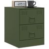 Pack 2 Uds Mesitas De Noche | Mesa Auxiliar | Mesilla Acero Verde 34,5x39x44 Cm Cfw41552