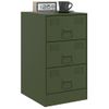 Pack 2 Uds Mesitas De Noche | Mesa Auxiliar | Mesilla Acero Verde Oliva 34,5x39x62 Cm Cfw90734