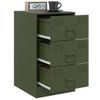 Pack 2 Uds Mesitas De Noche | Mesa Auxiliar | Mesilla Acero Verde Oliva 34,5x39x62 Cm Cfw90734