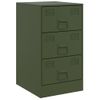 Pack 2 Uds Mesitas De Noche | Mesa Auxiliar | Mesilla Acero Verde Oliva 34,5x39x62 Cm Cfw90734