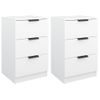 Pack 2 Uds Mesitas De Noche | Mesa Auxiliar | Mesilla Color Blanco 40x36x65 Cm Cfw61747