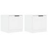 Pack 2 Uds Mesitas De Noche | Mesa Auxiliar | Mesilla Color Blanco 40x39x40 Cm Cfw27829