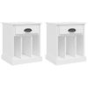 Pack 2 Uds Mesitas De Noche | Mesa Auxiliar | Mesilla Color Blanco 43x36x50 Cm Cfw99639