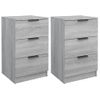 Pack 2 Uds Mesitas De Noche | Mesa Auxiliar | Mesilla Color Gris Sonoma 40x36x65 Cm Cfw71259