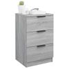 Pack 2 Uds Mesitas De Noche | Mesa Auxiliar | Mesilla Color Gris Sonoma 40x36x65 Cm Cfw71259