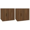 Pack 2 Uds Mesitas De Noche | Mesa Auxiliar | Mesilla Color Roble Marrón 50x39x47 Cm Cfw21122